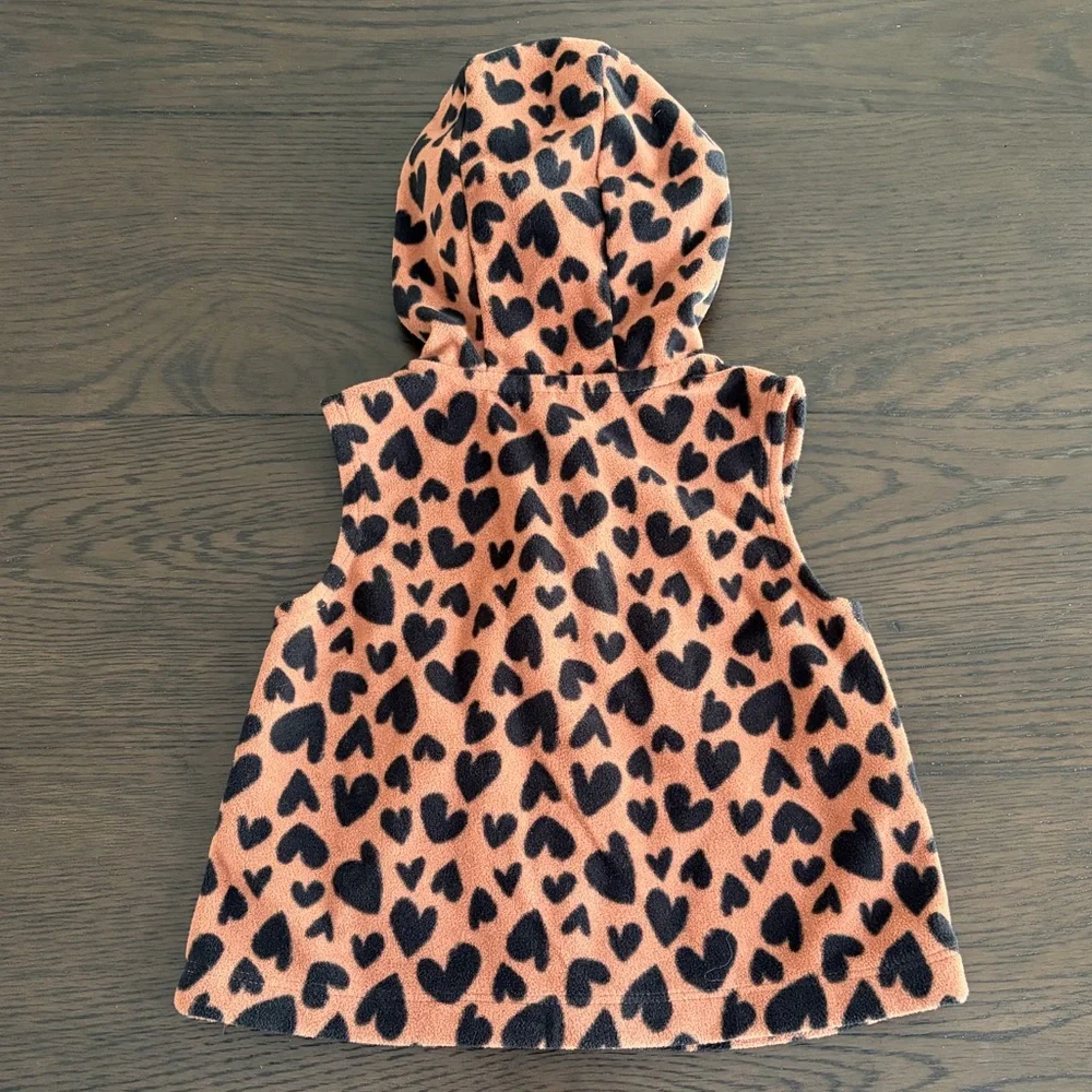 Carters Leopard Hearts Fleece Hooded Jacket (9M)